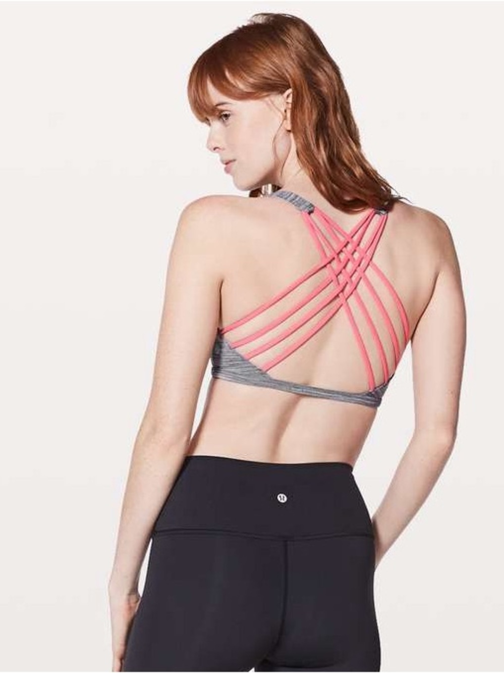 Lululemon Free To Be Bra (Wild), Seal Grey/Pink, Size 6